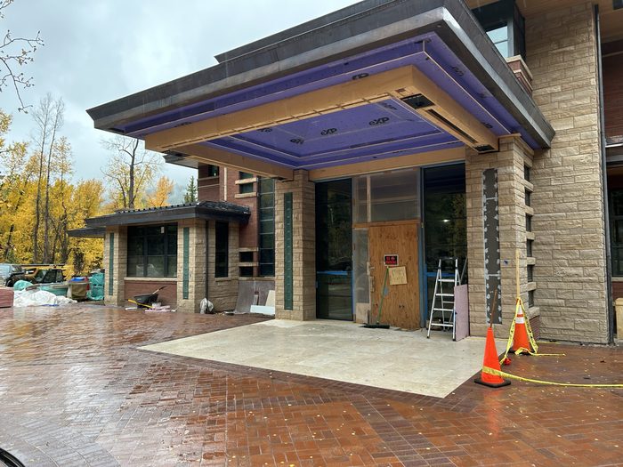 Green terracotta inlay going into the main entrance pillar, entry still under build.